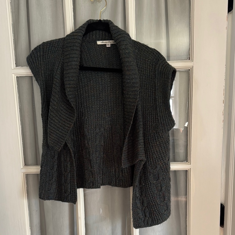 Women's Gray Cable Knit Sweater Vest